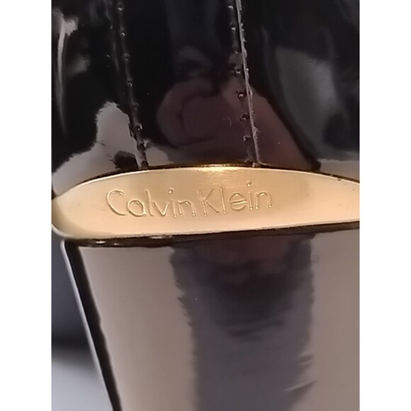 Calvin Klein Women's Black Patent Leather Platform Ankle Boots - Size 11 - Picture 5 of 10